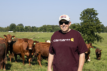 Image of Governor Mike Parson on farm