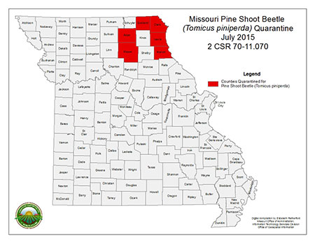 Pine Shoot Beetle Quarantine Map
